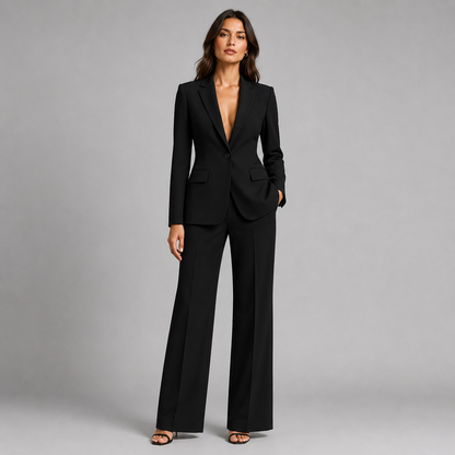 Women's Tailored Blazer & Wide-Leg Trouser Suit Set 4
