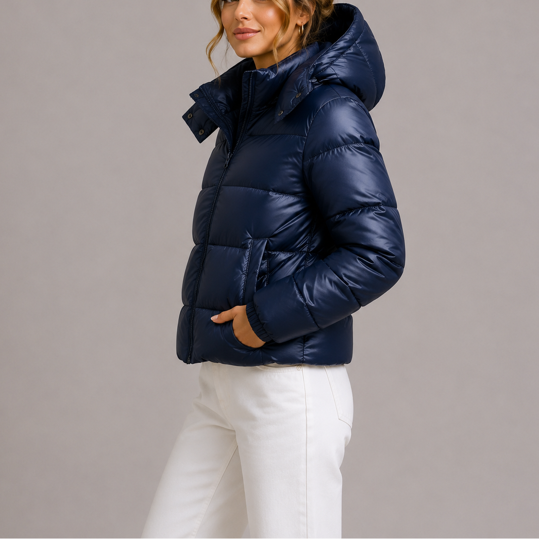 Women's Hooded Puffer Jacket — Lightweight Quilted Winter Coat 1