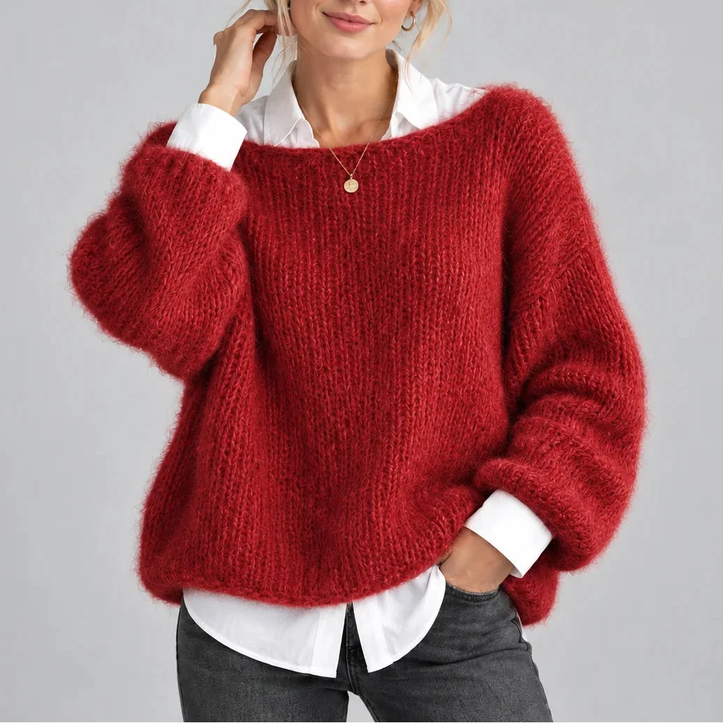 Oversized Chunky Knit Jumper — Balloon Sleeves for Women 2