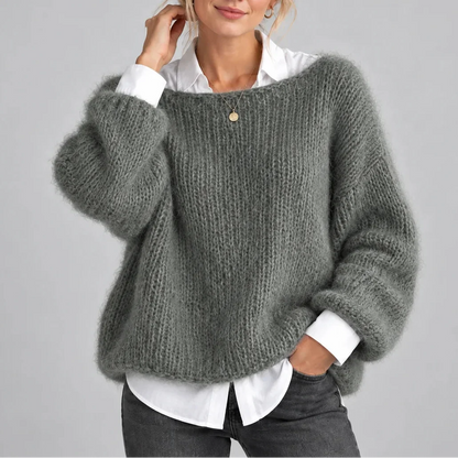 Oversized Chunky Knit Jumper — Balloon Sleeves for Women 4