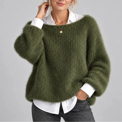 Oversized Chunky Knit Jumper — Balloon Sleeves for Women 5