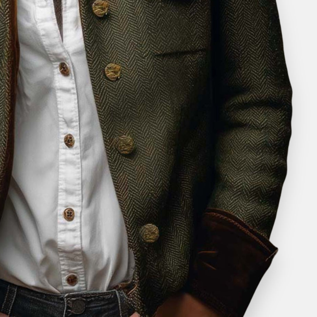 Herringbone Tweed Jacket — Tailored Women's Blazer 2