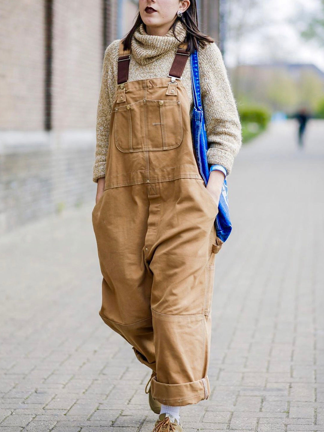 Women's Canvas Bib Overalls — Relaxed Fit Dungarees 4