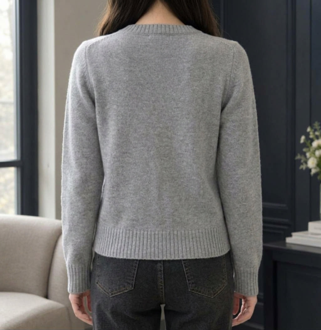 Heritage Argyle Cardigan — Round Neck & Cream Buttons 2