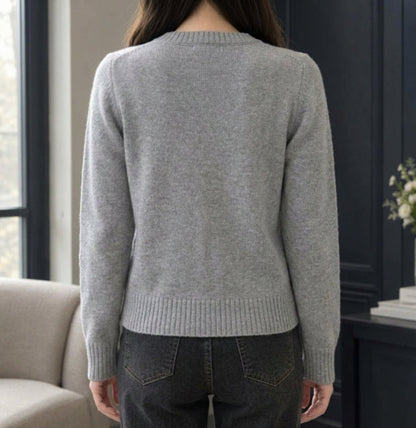 Heritage Argyle Cardigan — Round Neck & Cream Buttons 2