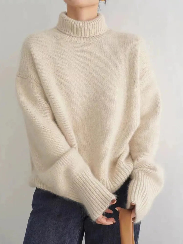 Women's Cashmere Turtleneck Sweater — Soft High Collar 2