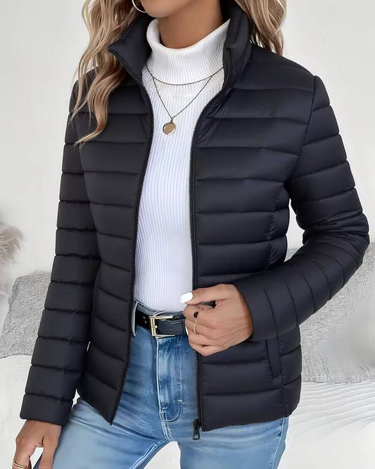 Lightweight Puffer Jacket — Stand Collar & Zip Closure 2