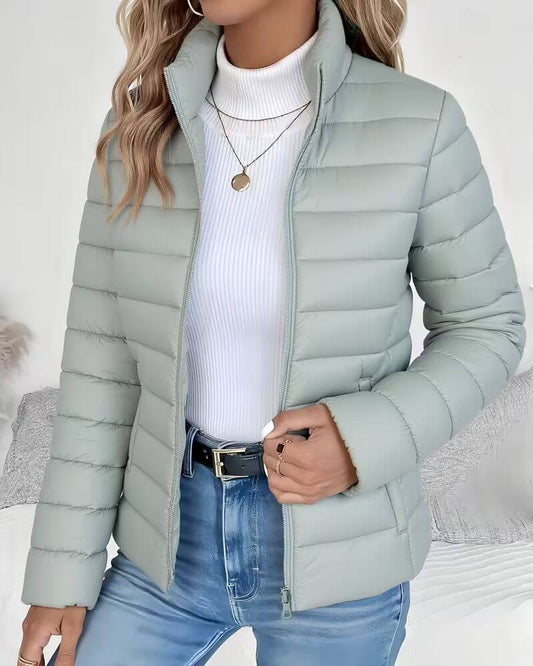 Lightweight Puffer Jacket — Stand Collar & Zip Closure 1