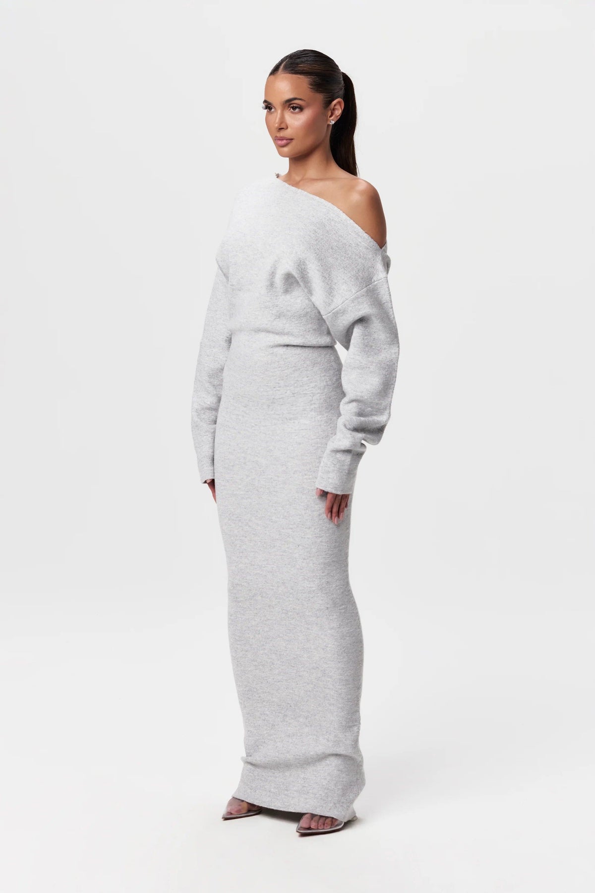 Sweater Maxi Dress Drop Shoulders — Lulu Viral Style 3