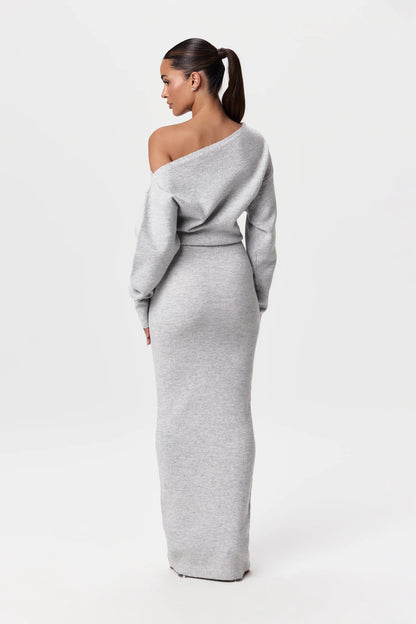 Sweater Maxi Dress Drop Shoulders — Lulu Viral Style 5