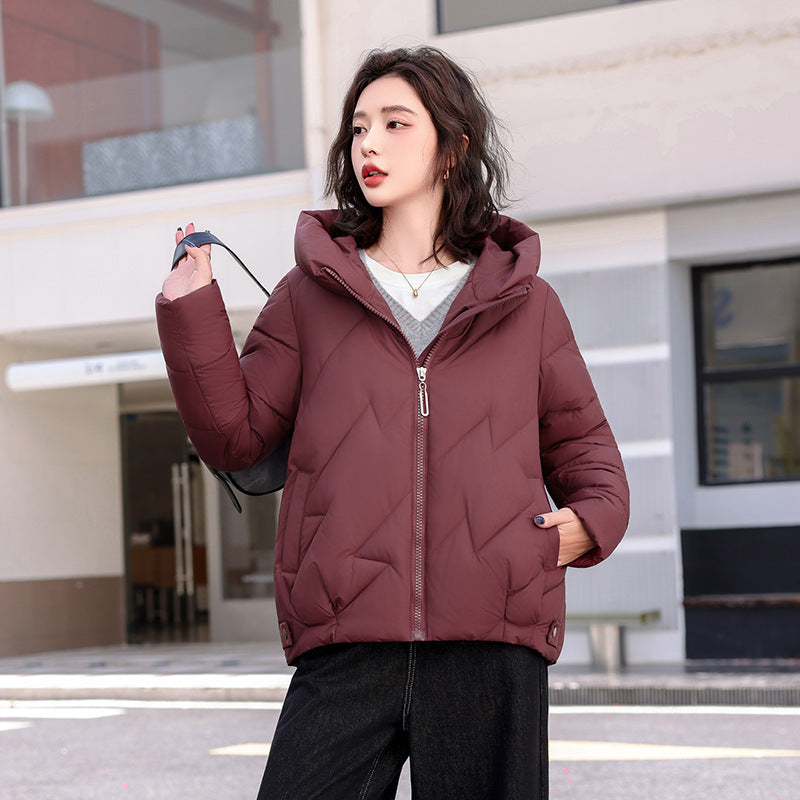 Hooded Padded Jacket Plus Size — Polyester Fill Winter Coat 7
