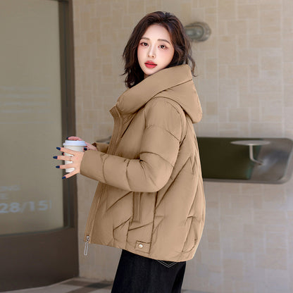Hooded Padded Jacket Plus Size — Polyester Fill Winter Coat 8