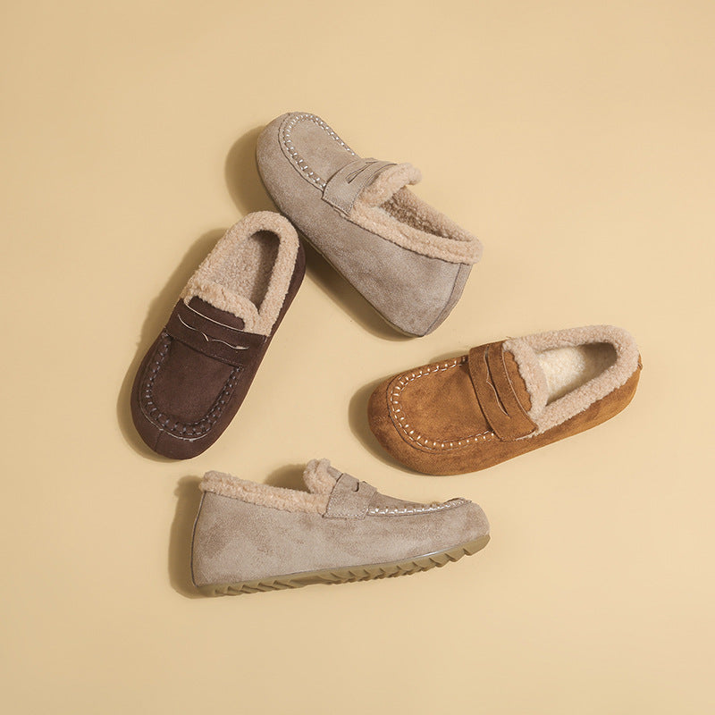 Fleece-Lined Faux Suede Loafer Mule – view 4