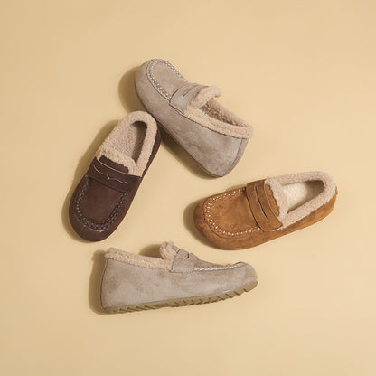 Fleece-Lined Faux Suede Loafer Mule – view 4