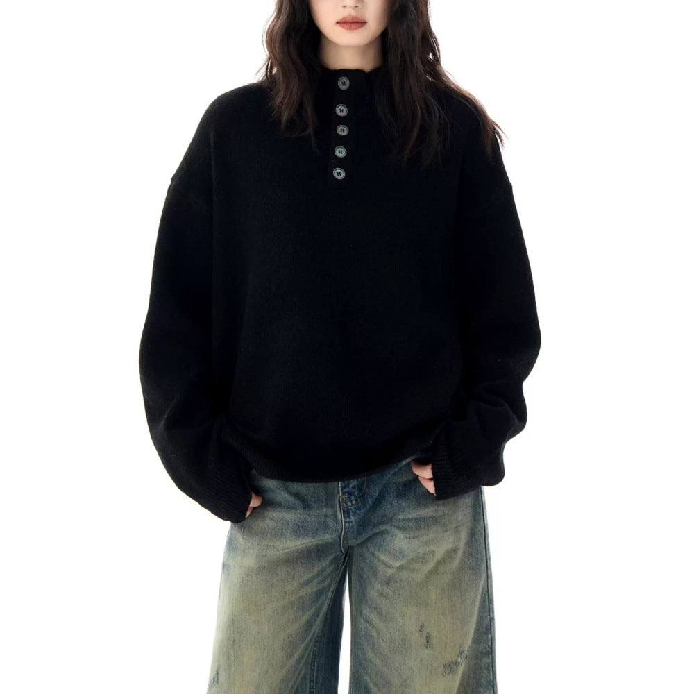 Serene Henley Sweater — Soft Brushed Knit Mock-Neck Fit 8