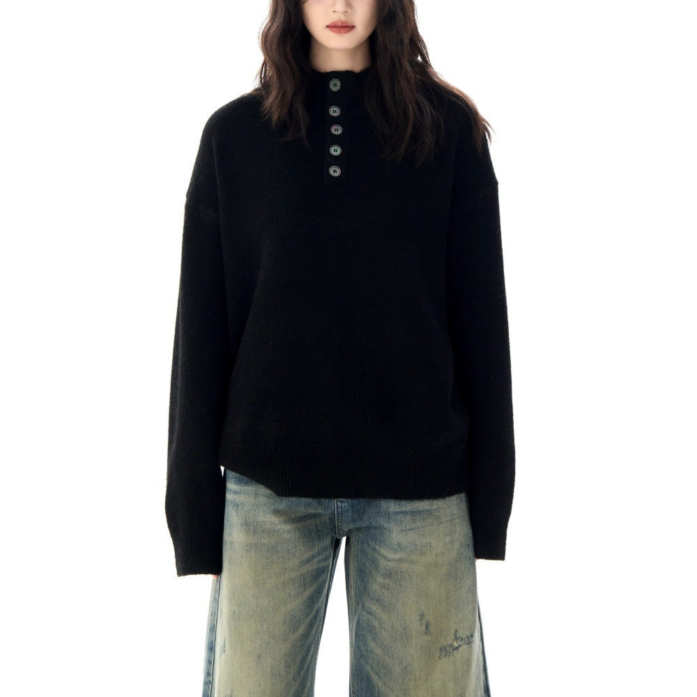 Serene Henley Sweater — Soft Brushed Knit Mock-Neck Fit 9