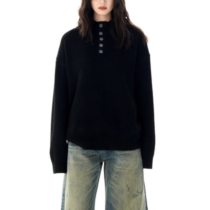 Serene Henley Sweater — Soft Brushed Knit Mock-Neck Fit 9