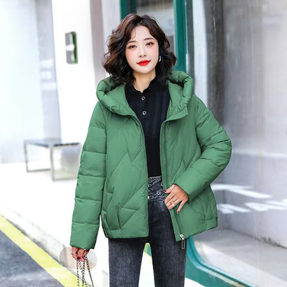 Hooded Padded Jacket Plus Size — Polyester Fill Winter Coat 9