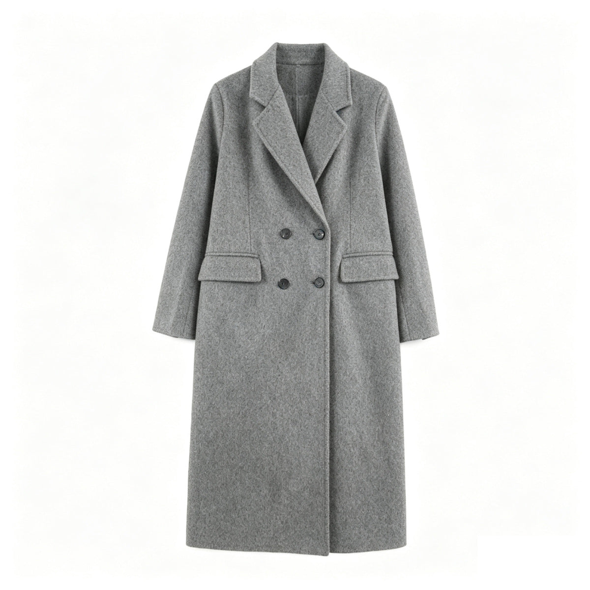 Double-Breasted Long Coat — Relaxed Lapel Fit 7