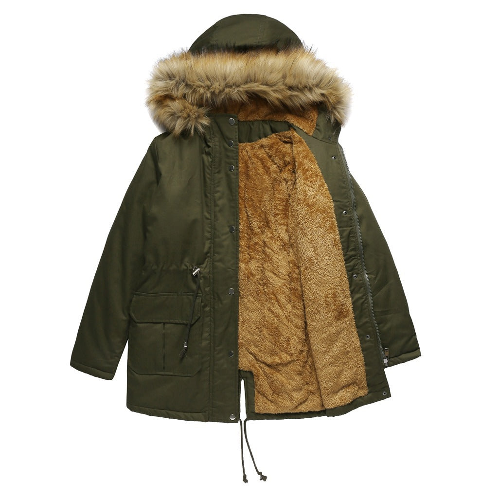 Fleece-Lined Hooded Puffer Jacket — Faux Fur Collar 8