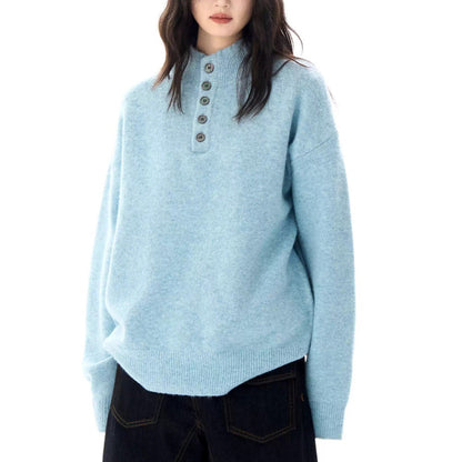 Serene Henley Sweater — Soft Brushed Knit Mock-Neck Fit 2