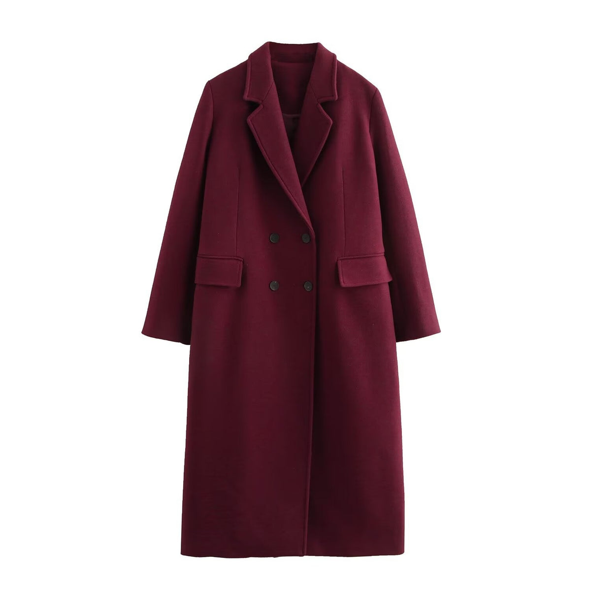 Double-Breasted Long Coat — Relaxed Lapel Fit 3