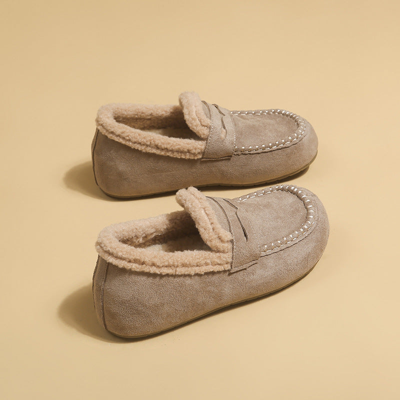 Fleece-Lined Faux Suede Loafer Mule – view 3
