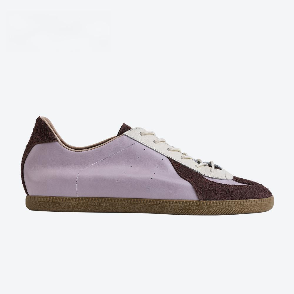 Matte Leather Retro Sneakers — Hidden Heel Height Boost 9