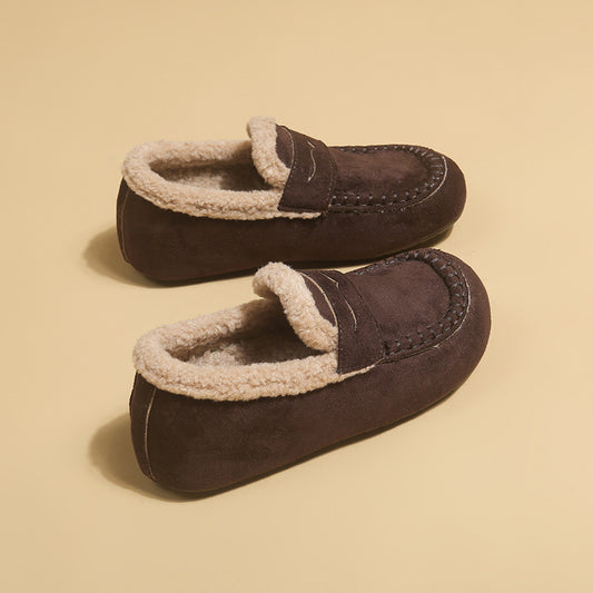Fleece-Lined Faux Suede Loafer Mule – view 2