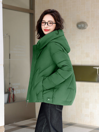 Hooded Padded Jacket Plus Size — Polyester Fill Winter Coat 5