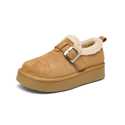 Fleece-Lined Slip-On Mule Sneakers — Thick Sole Women 5