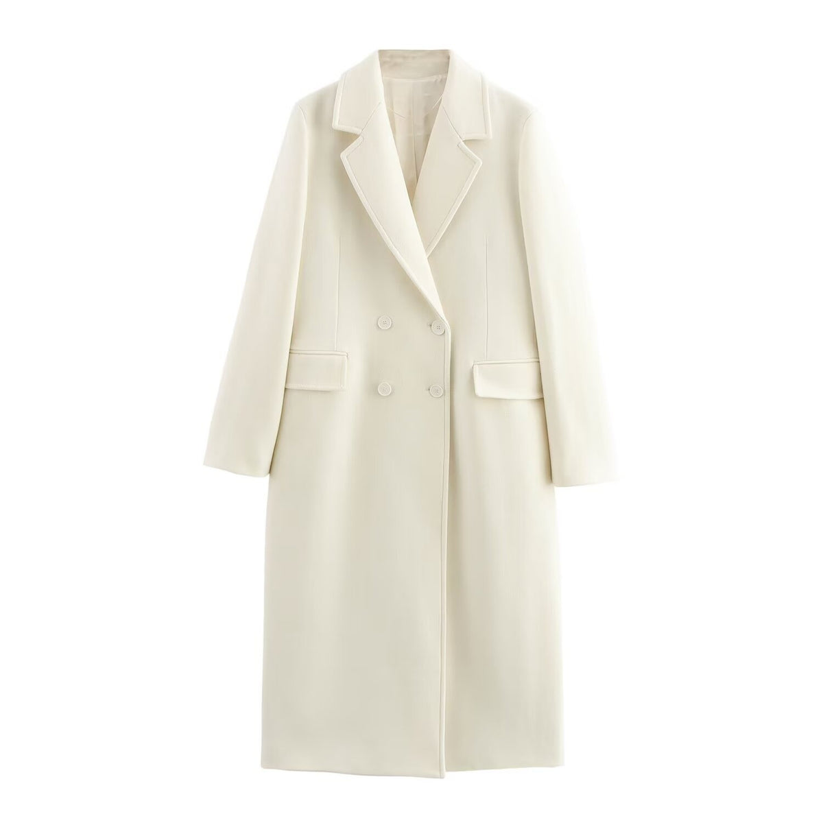 Double-Breasted Long Coat — Relaxed Lapel Fit 2