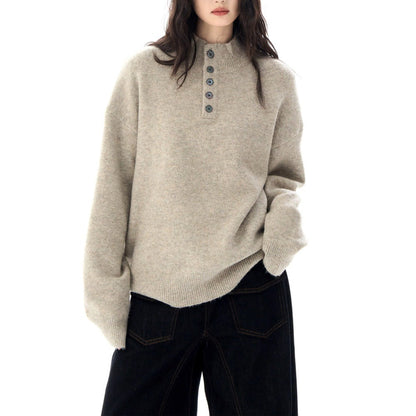 Serene Henley Sweater — Soft Brushed Knit Mock-Neck Fit 6