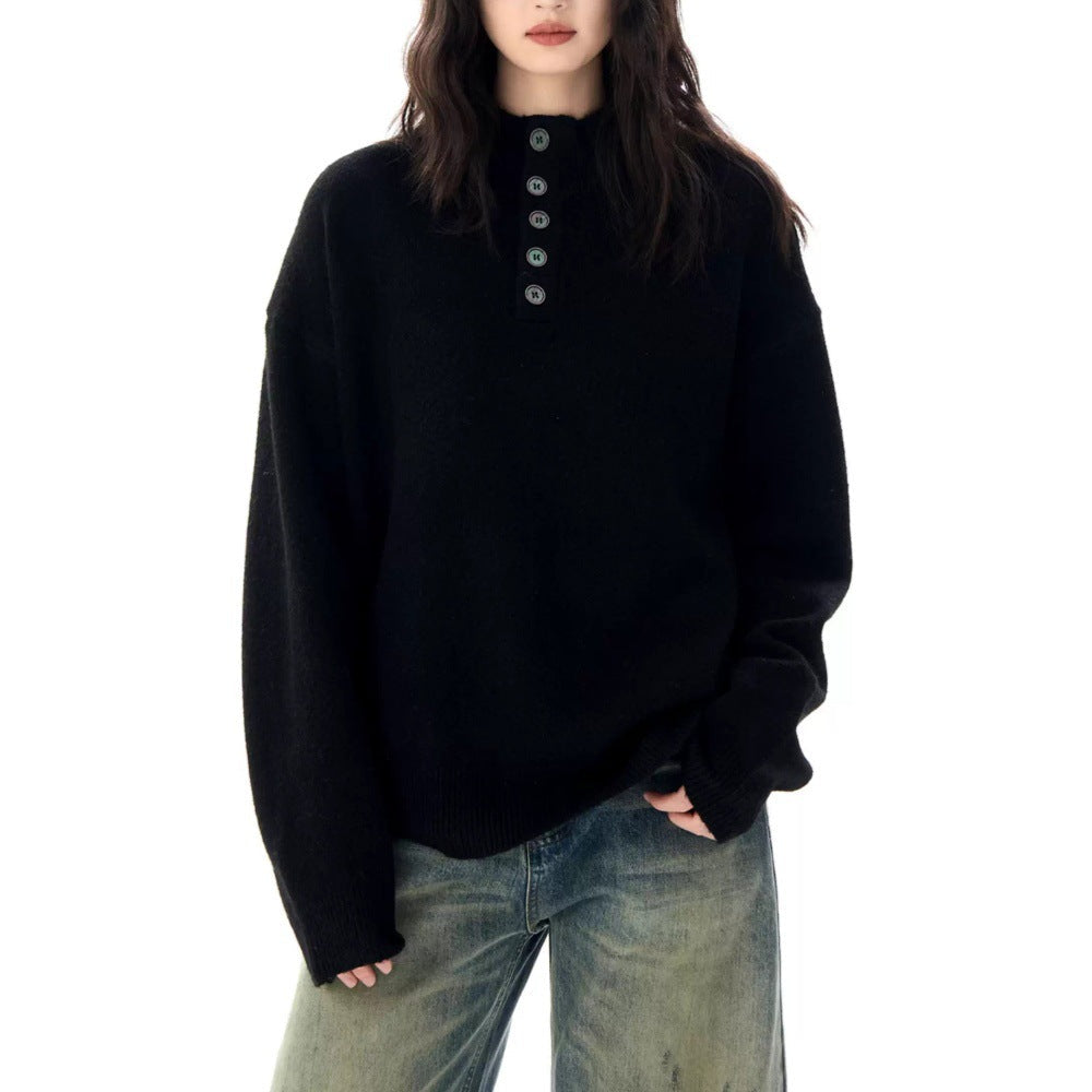 Serene Henley Sweater — Soft Brushed Knit Mock-Neck Fit 7