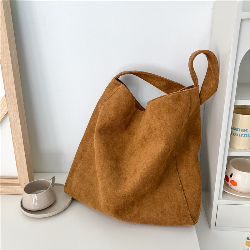 Large Suede Tote Bag — Magnetic Closure & Interior Pockets 1