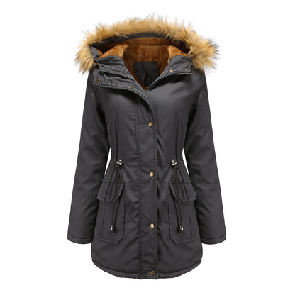 Fleece-Lined Hooded Puffer Jacket — Faux Fur Collar 10
