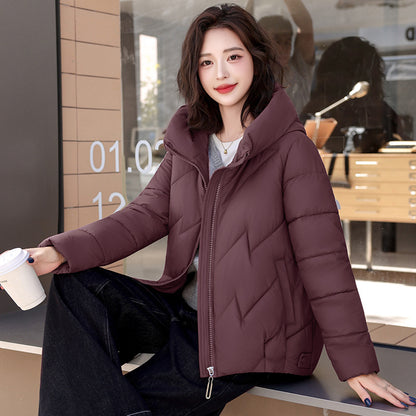 Hooded Padded Jacket Plus Size — Polyester Fill Winter Coat 11