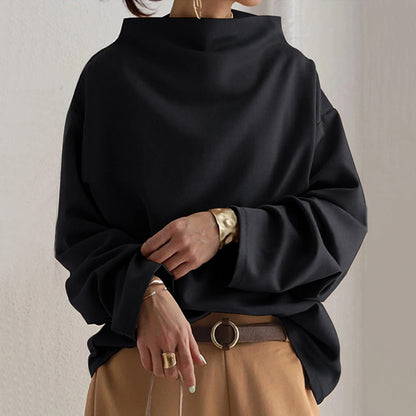 Oversized Sweater — Draped High Neck & Wide Sleeves 1