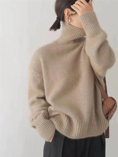 Women's Cashmere Turtleneck Sweater — Soft High Collar 6