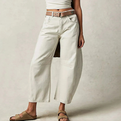 Barrel Leg Jeans Mid Rise — Relaxed Curved Fit Denim 3