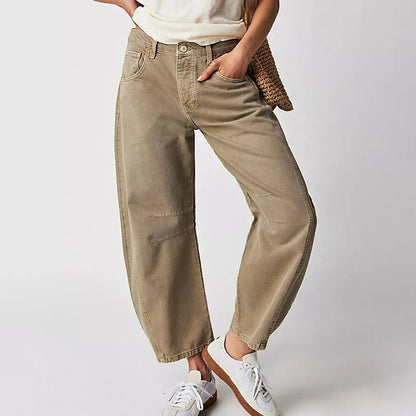 Barrel Leg Jeans Mid Rise — Relaxed Curved Fit Denim 4
