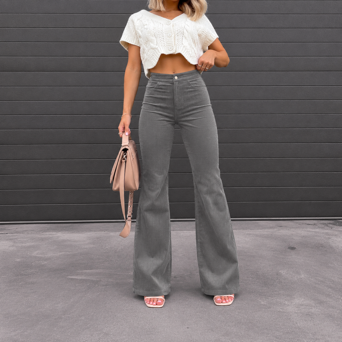 High Waist Flared Corduroy Trousers — Retro 70s Wide Leg 8