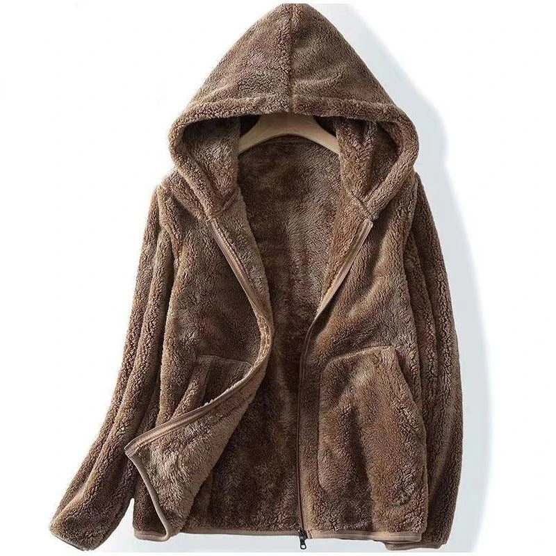 Women's Sherpa Fleece Hoodie — Oversized Zip Front, Cozy Fit 1
