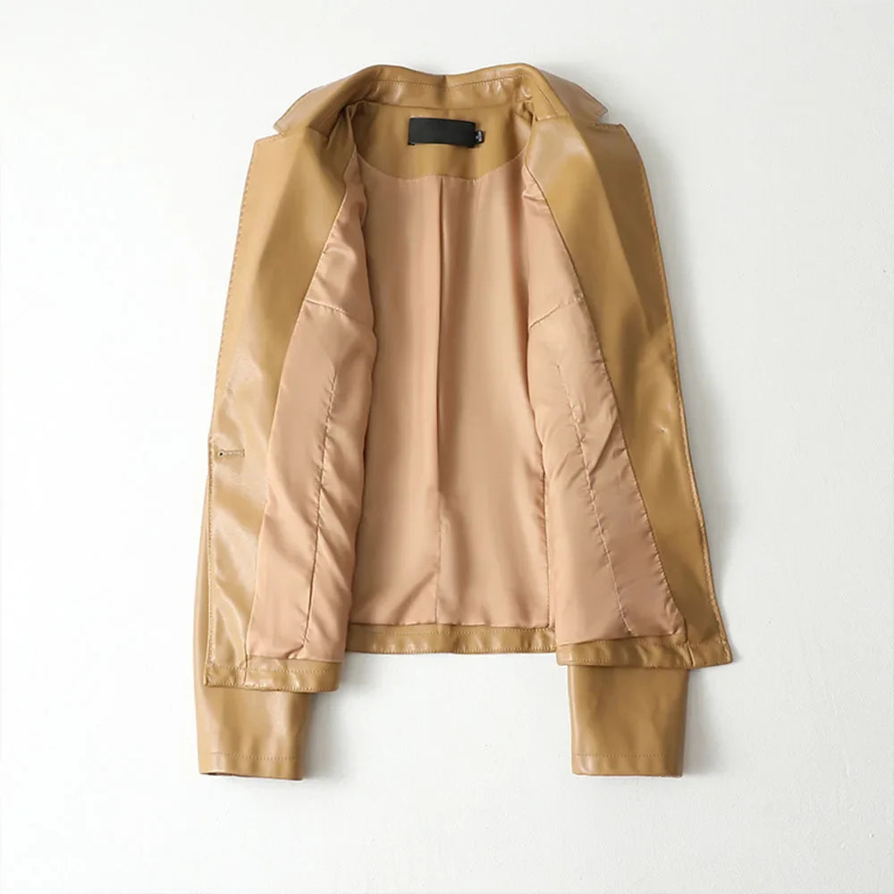 Vera Lambskin Leather Blazer — Slim Fit Single Button 3