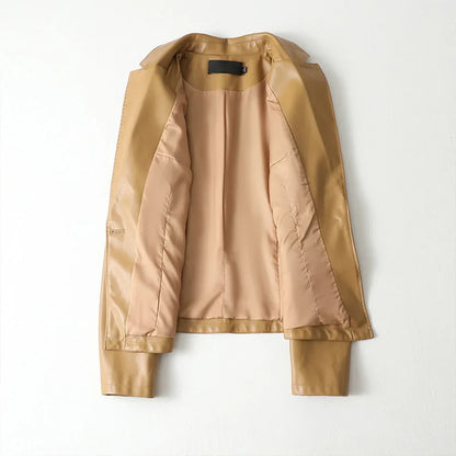 Vera Lambskin Leather Blazer — Slim Fit Single Button 3