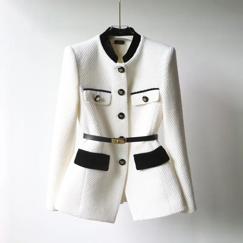 Sansa Woolen Office Jacket — Elegant Mid-Length Women's Blazer 6