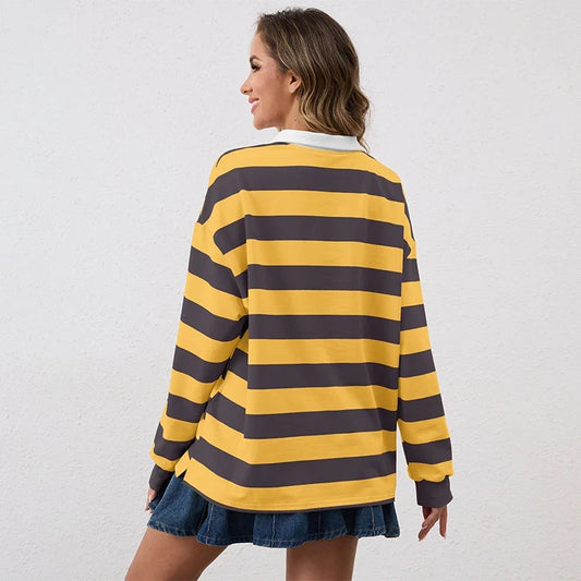 Reyna Rugby Shirt — Bold Wide Stripe Relaxed Fit Polo 2