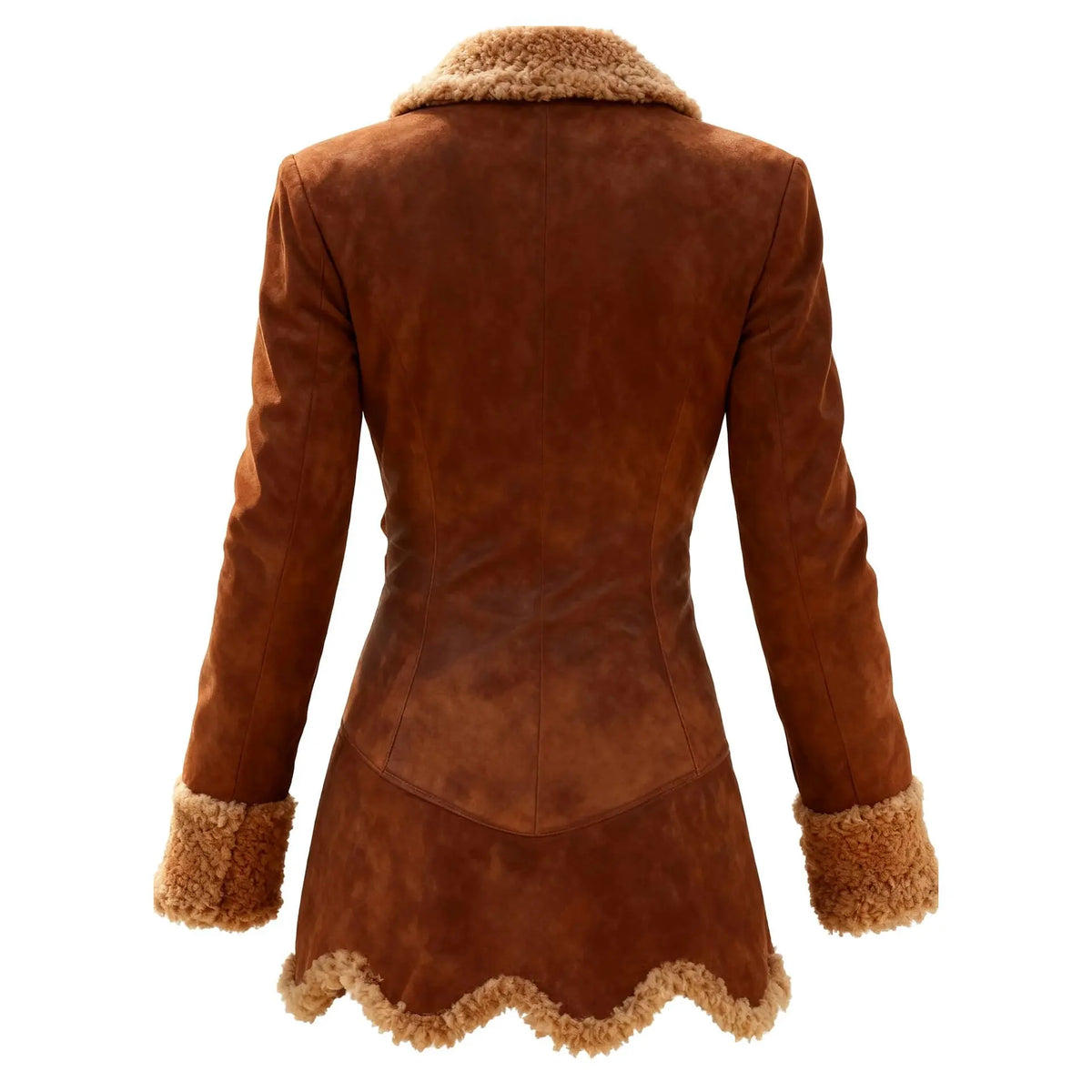 Women's Suede Jacket with Faux Fur Collar — Vintage Lapel 6