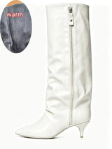 Faux Leather White Velvet