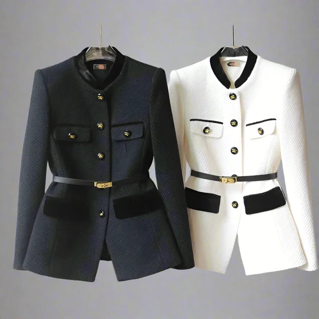 Sansa Woolen Office Jacket — Elegant Mid-Length Women's Blazer 2